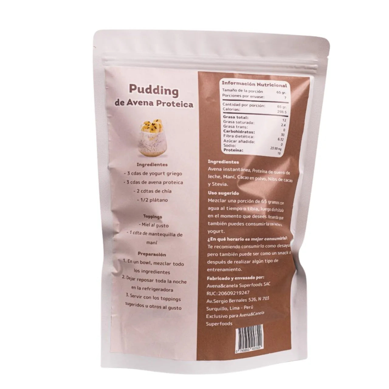 Avena Proteica Sabor Canela 455 Gr Avena Y Canela Sin Azucar