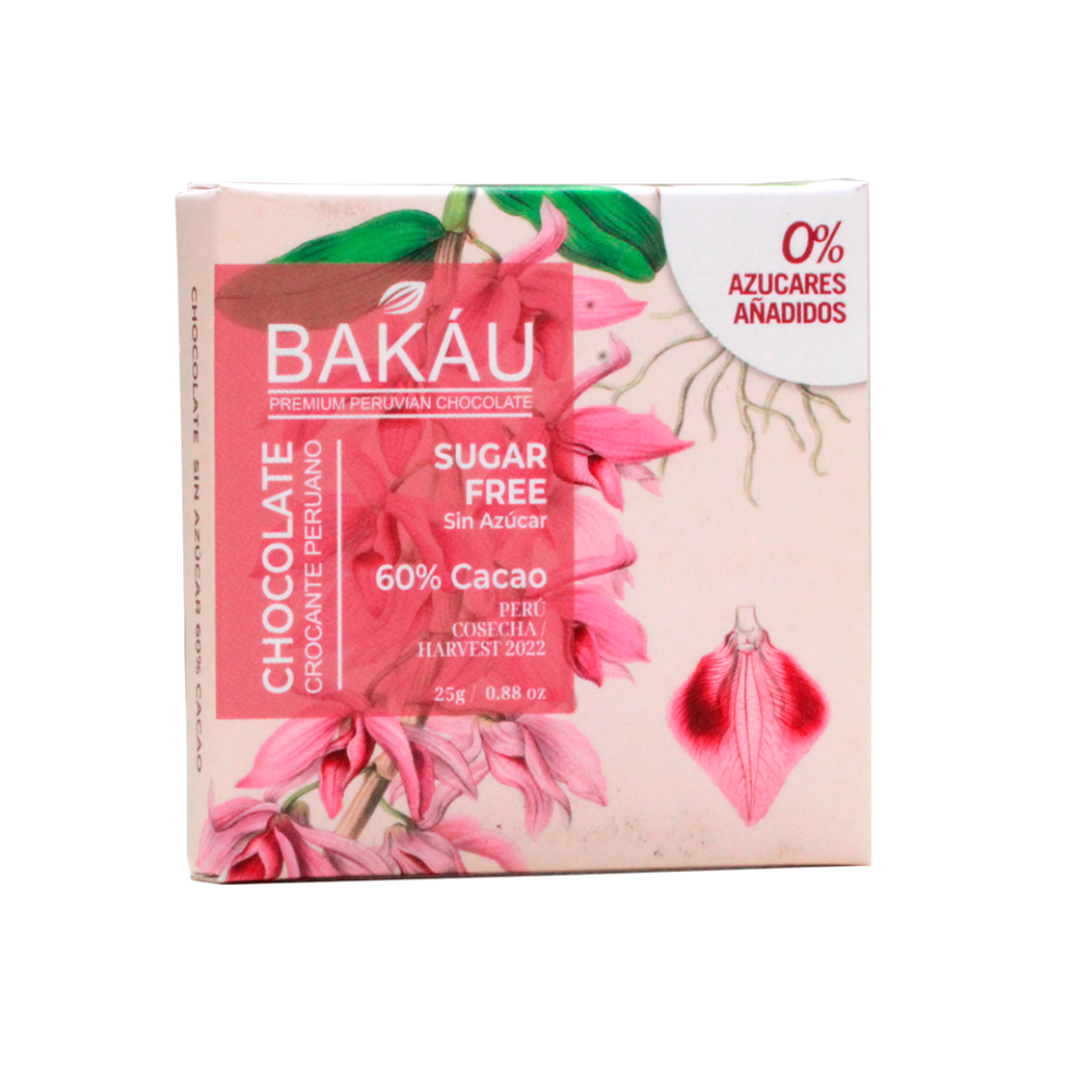 CHOCOLATE SUGAR FREE 60% 25 GR - BAKÁU