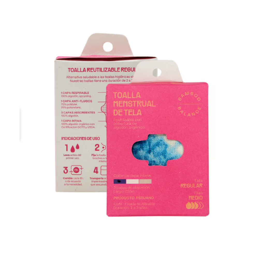 TOALLA HIGIENICA DE TELA REGULAR - BAMBOO BALANCE