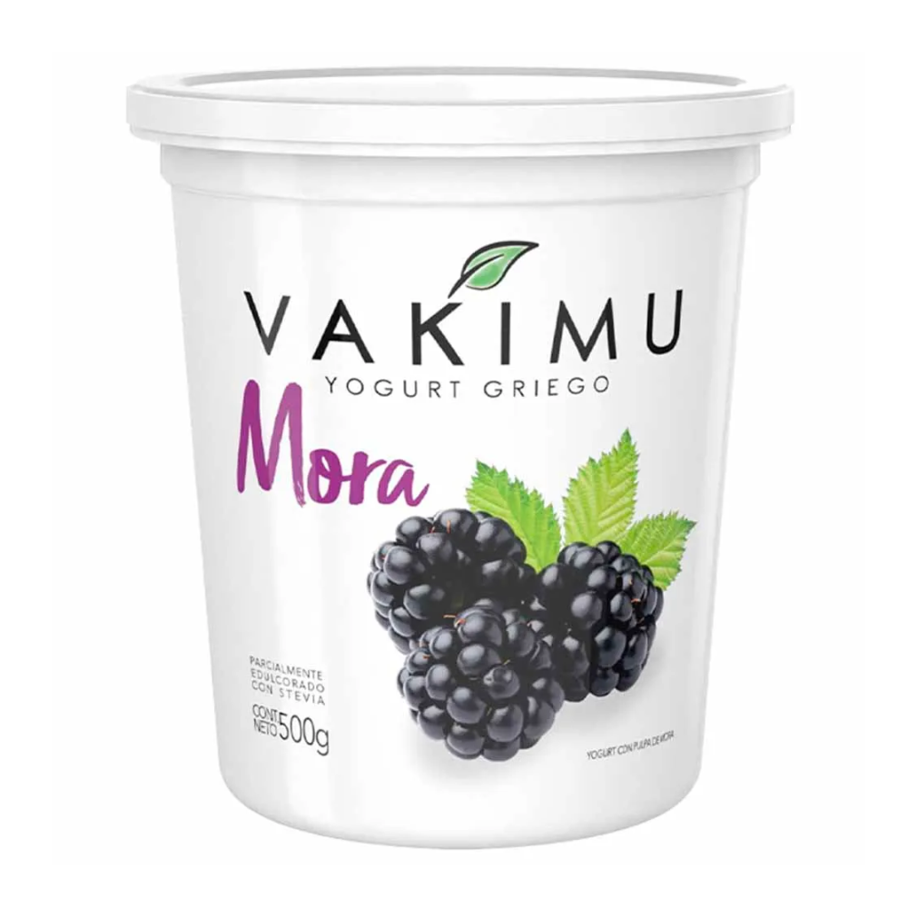 YOGURT GRIEGO SABOR MORA 500 GR - VAKIMU