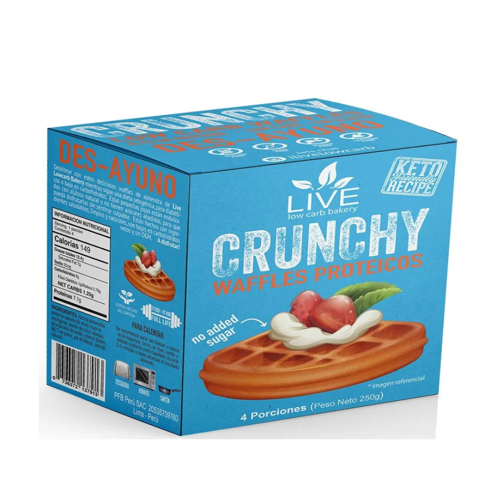 WAFFLES PROTEICOS 160GR - LIVE LOW CARB BAKERY