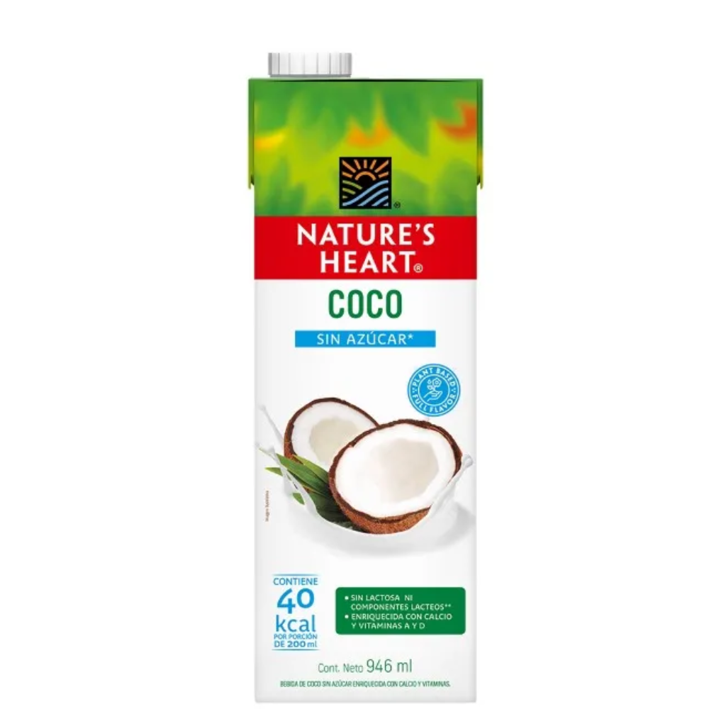 LECHE DE COCO SIN AZUCAR 946 ML - NATURES HEART