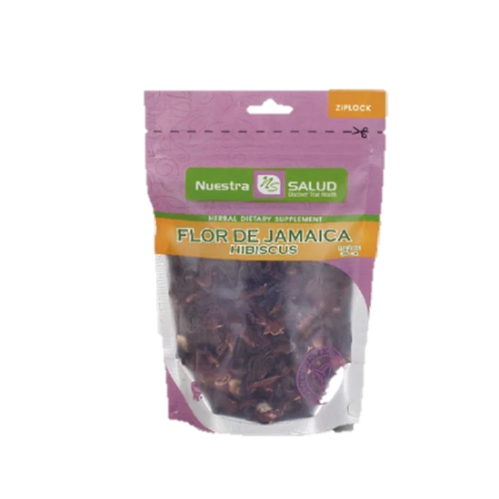 FLOR DE JAMAICA EN HOJAS 86 GR - NUESTRA SALUD
