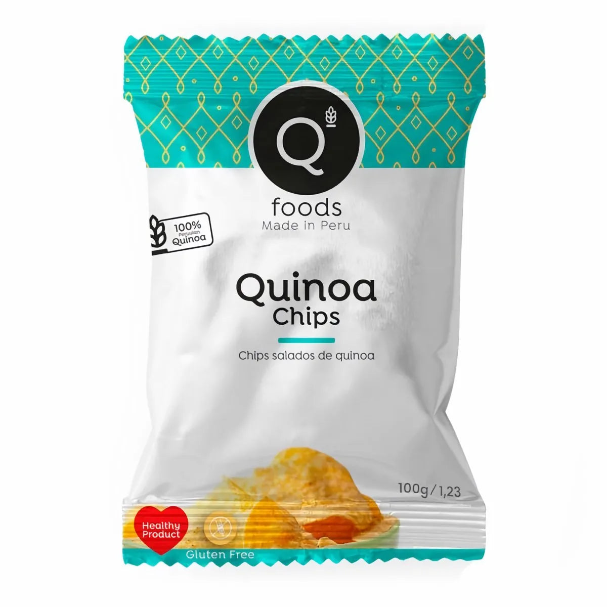 QUINOA CHIPS NATURAL 100 GR - QFOODS