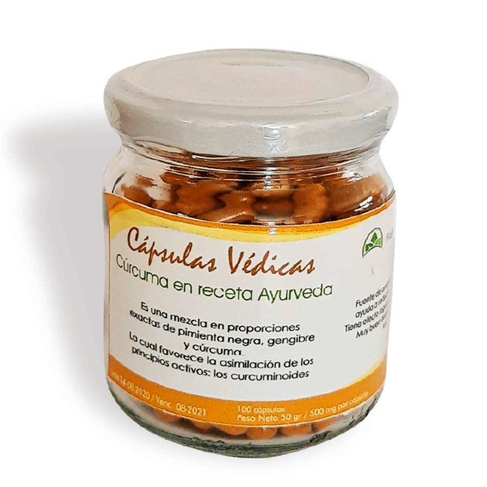 CAPSULAS DE CURCUMA AYURVEDA - FRUTOS Y PROCESOS 100 CAPS