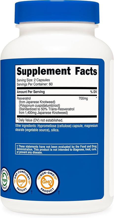 RESVERATROL 700MG NUTRICOST