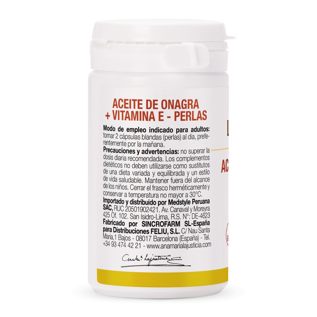 ACEITE DE ONAGRA + VITAMINA E 80 COMPRIMIDOS ANA MARÍA LA JUSTICIA
