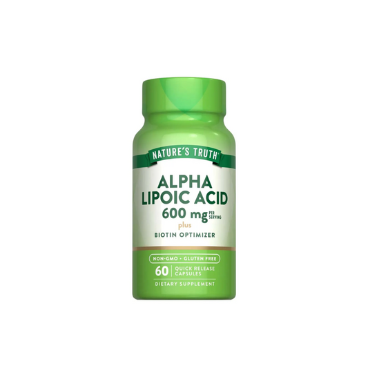 Ácido Alpha Lipoico NAC 300 mg + Biotina 60 cápsulas  NATURES TRUTH