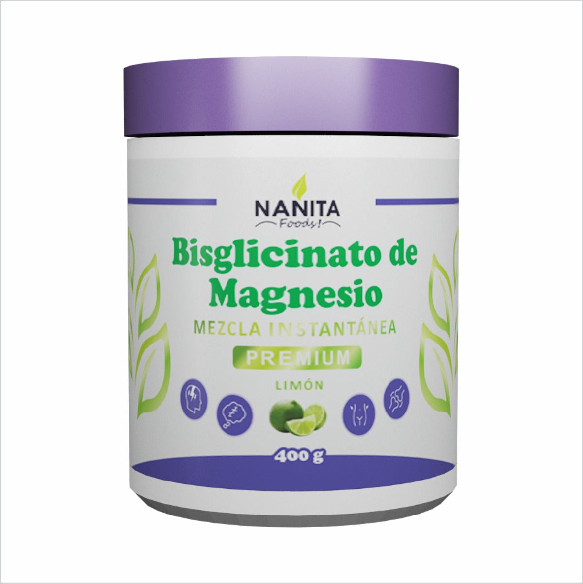 BISGLICINATO DE MAGNESIO PREMIUM LIMON 400GR NANITA FOODS