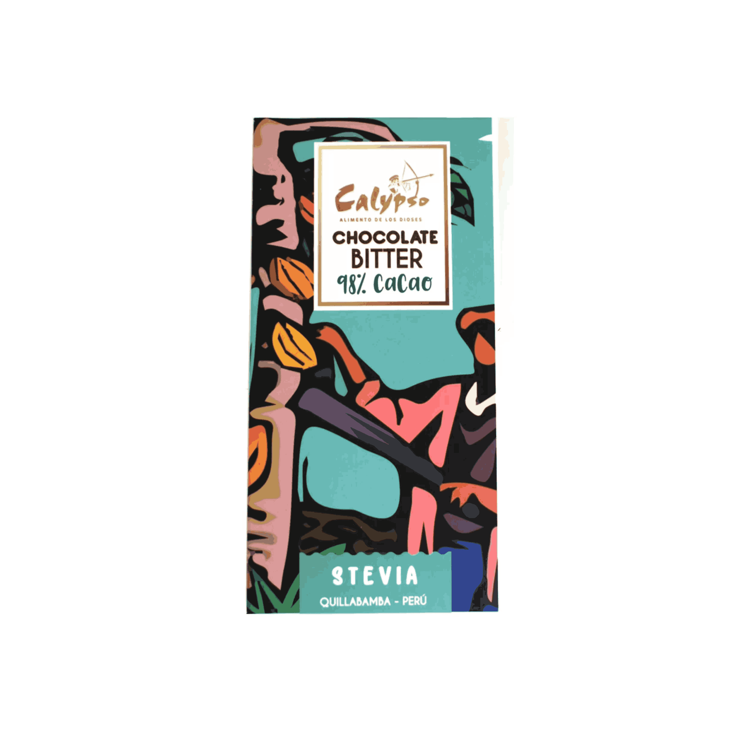 CHOCOLATE BITTER 98% CACAO & STEVIA CALYPSO 50GR