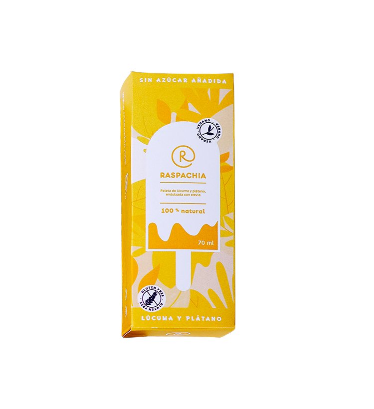 HELADO DE LUCUMA Y PLATANO SIN AZUCAR EN PALETA - RASPACHIA