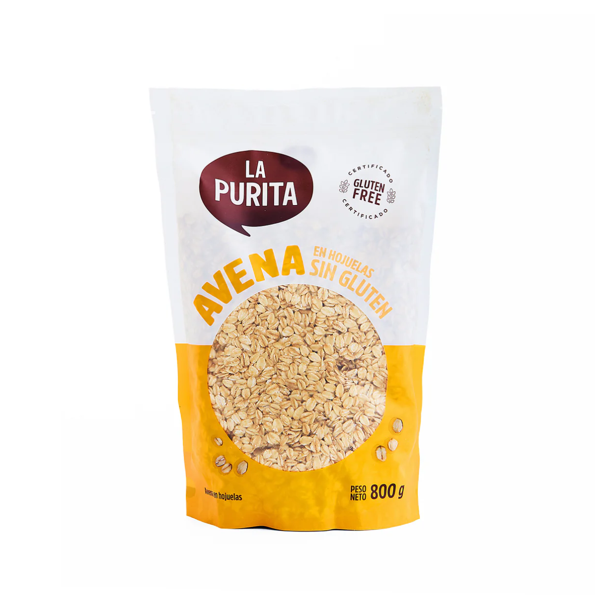 AVENA EN HOJUELAS SIN GLUTEN 800 GR - LA PURITA
