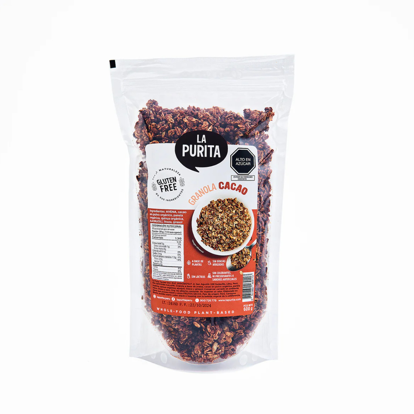 GRANOLA DE CACAO 250 GR - LA PURITA