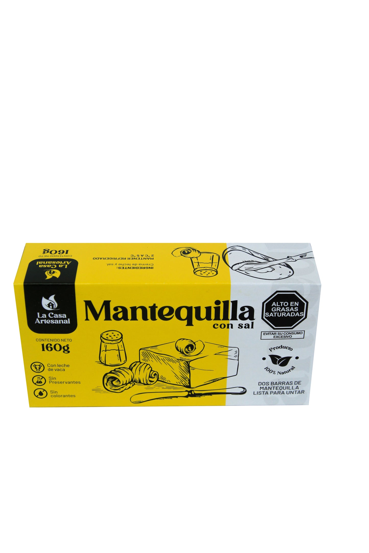 MANTEQUILLA CON SAL 160G LA CASA ARTESANAL