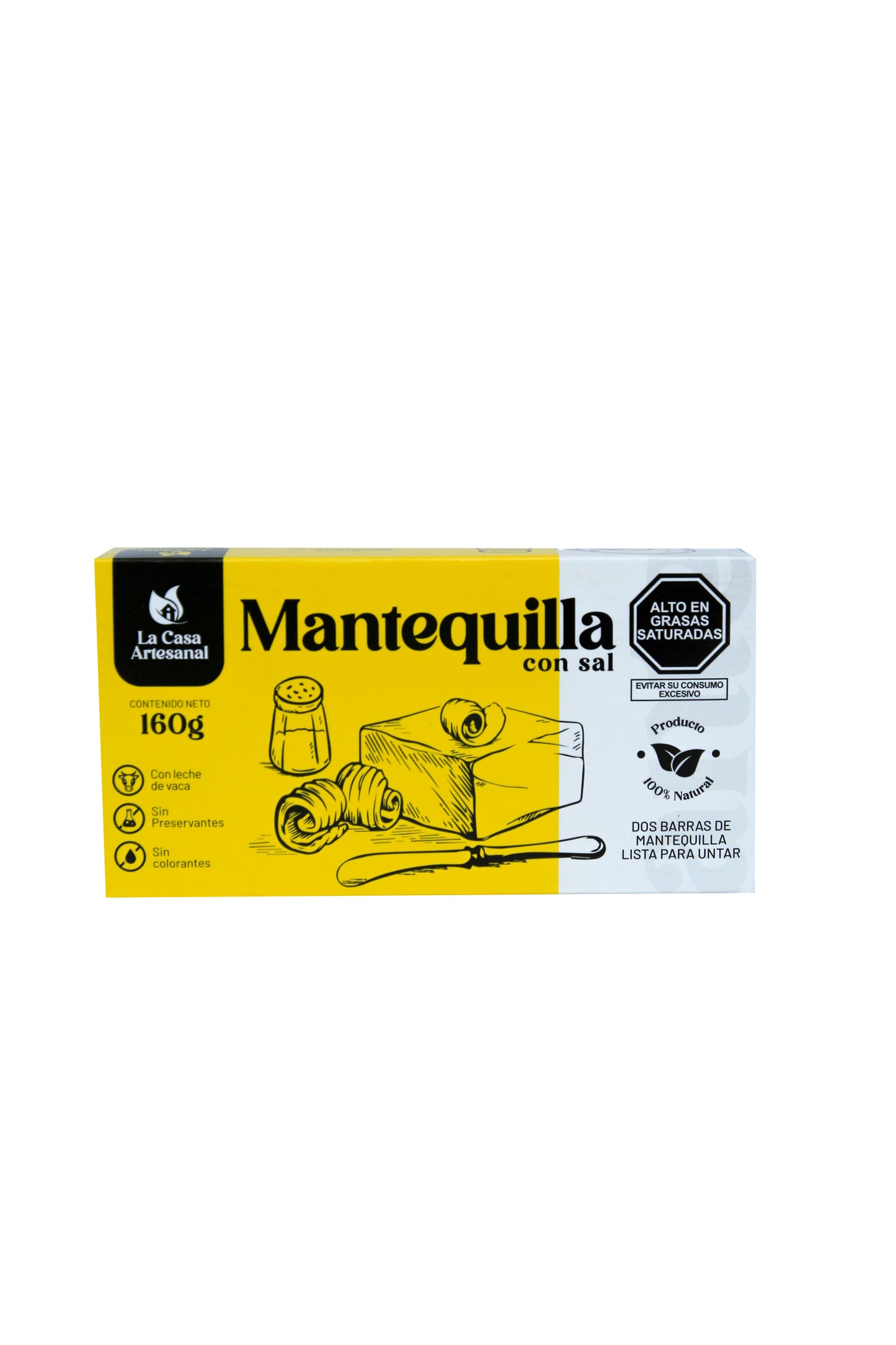 MANTEQUILLA CON SAL 160G LA CASA ARTESANAL
