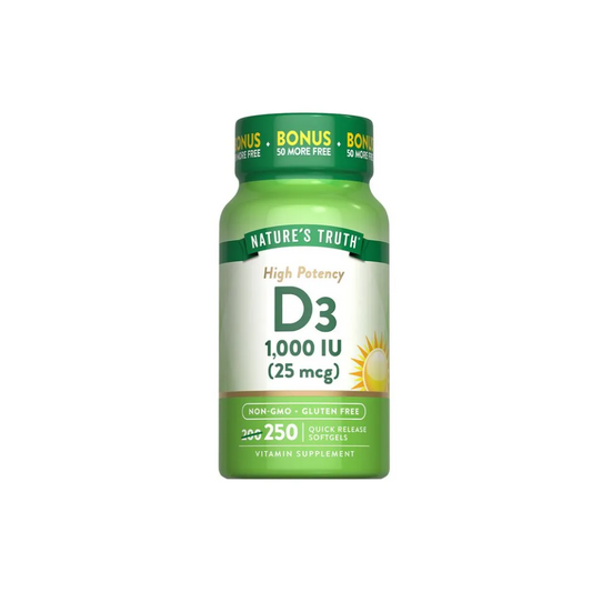 D3 1000 IU 25MCG 250SOFTGEL NATURES TRUTH