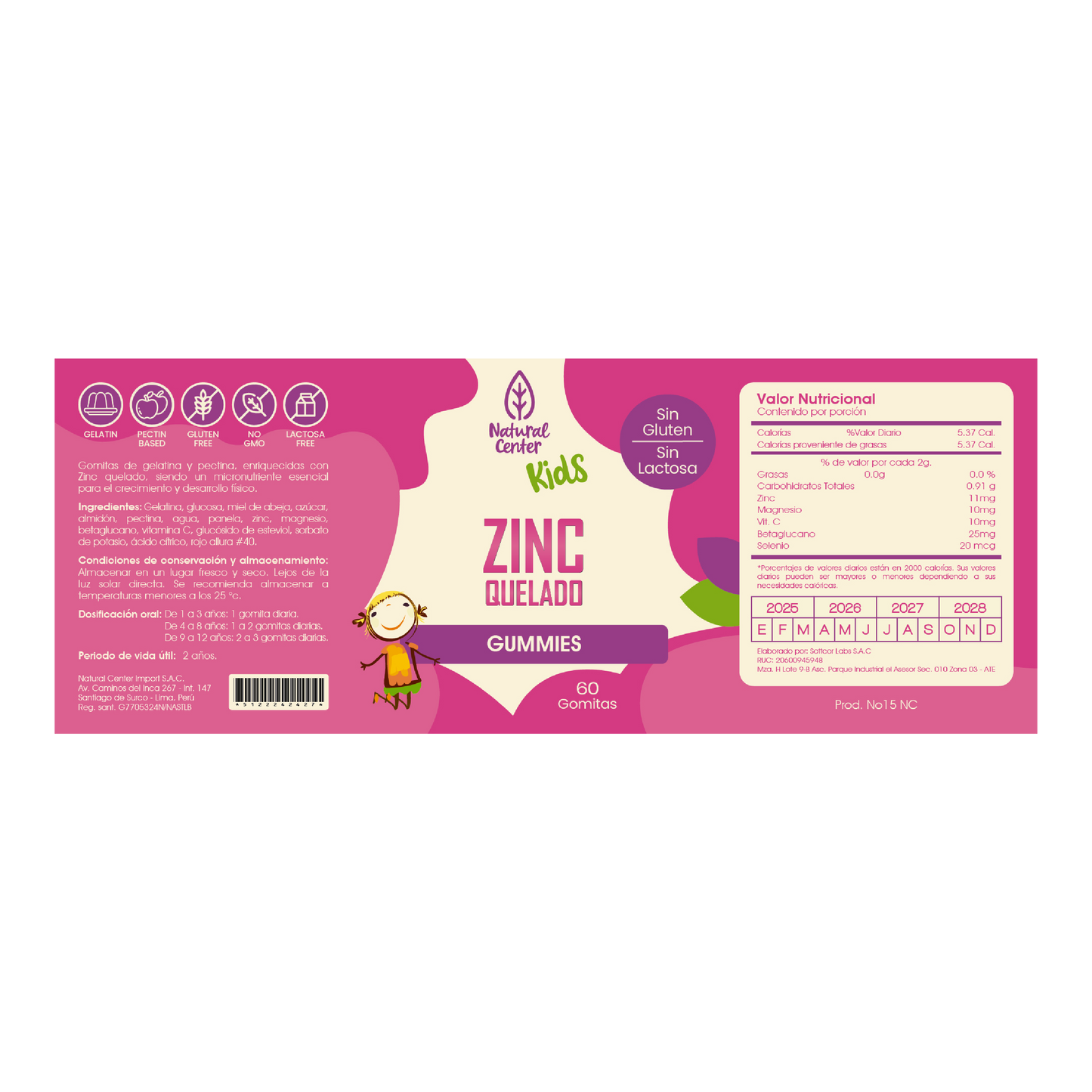 ZINC QUELADO GOMITAS - NATURAL CENTER KIDS