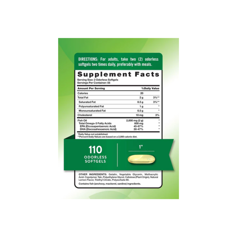 FISH OIL 2000MG 60 SOFTGEL NATURES TRUTH