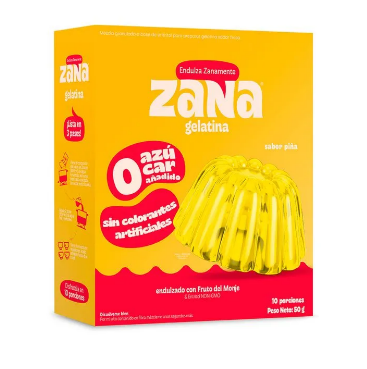 GELATINA SABOR PIÑA ZANA 50g SIN AZUCAR