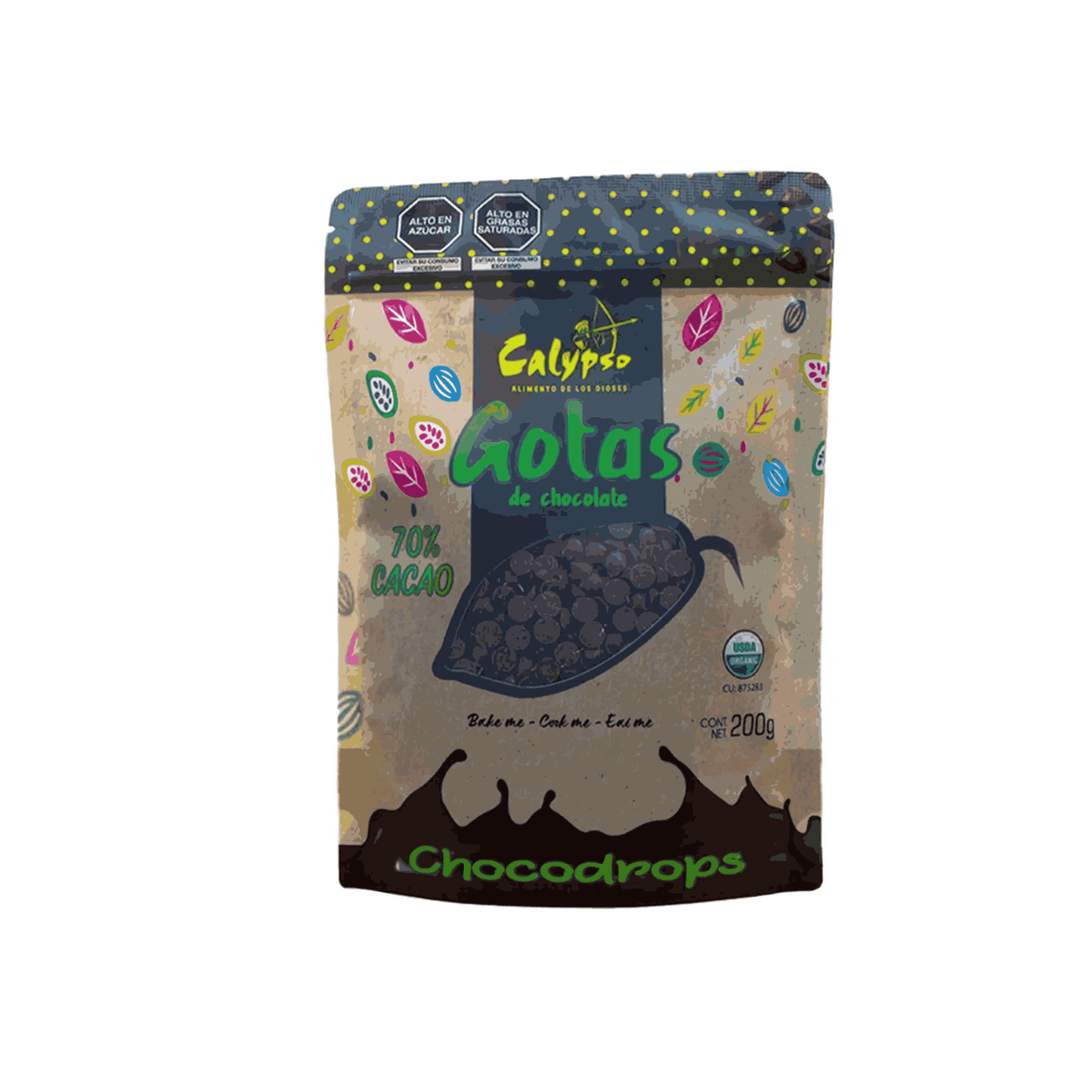 GOTAS 70% CACAO CON PANELA CALYPSO 200G