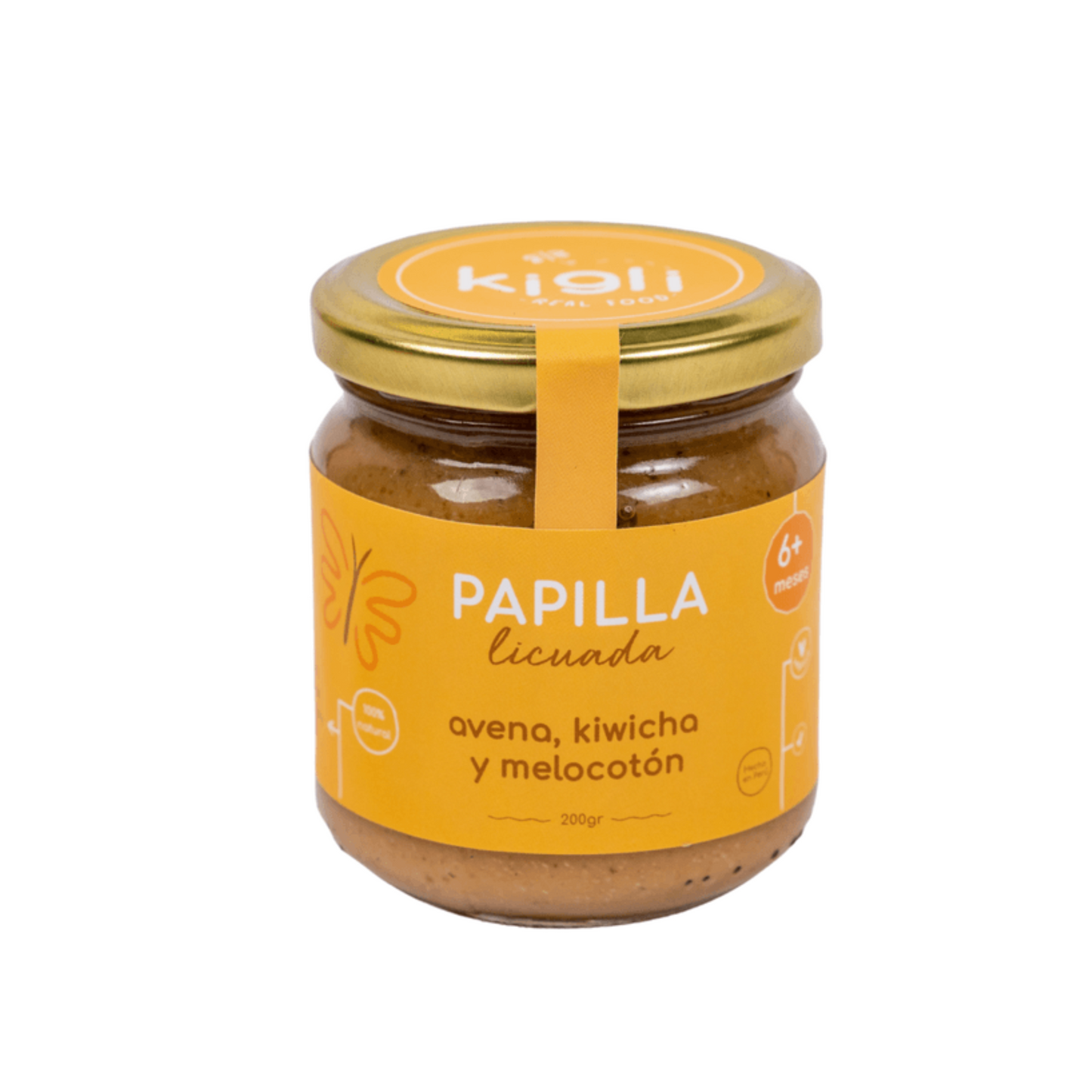 PAPILLA DE MELOCOTON CON AVENA Y KIWICHA (LICUADA) - KIGLI 200G
