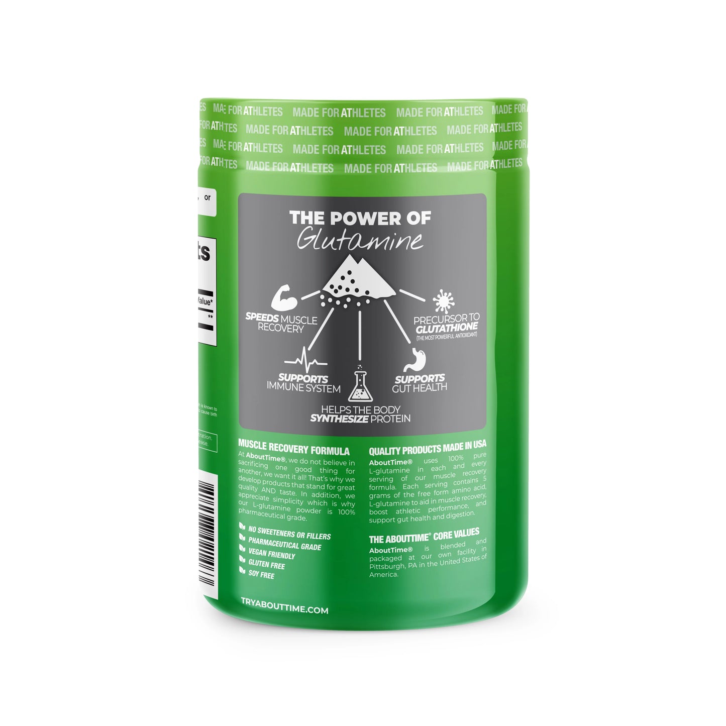 L-GLUTAMINE UNFLAVORED 400 GR ABOUT TIME