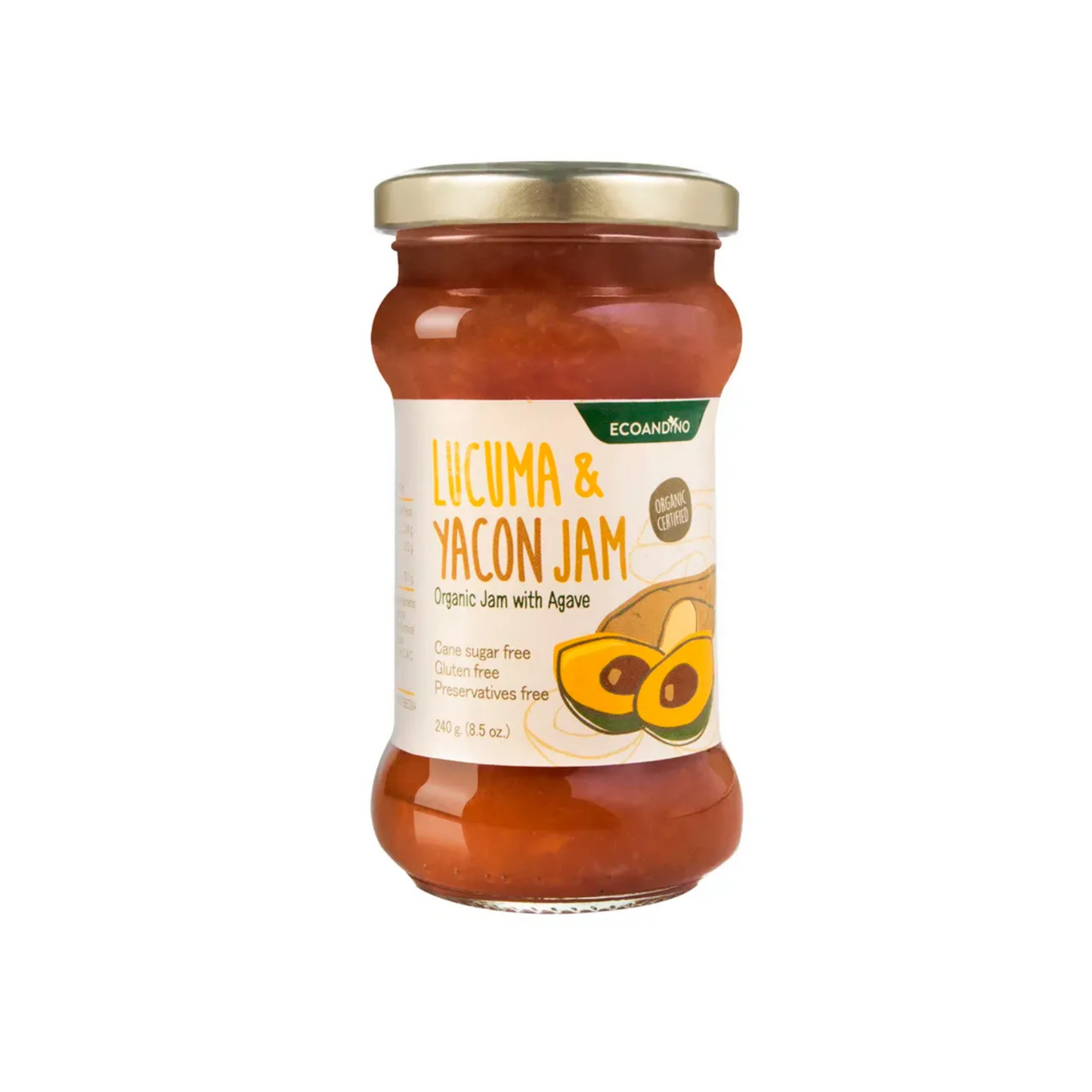 MERMELADA LÚCUMA & YACON - ECOANDINO 240G