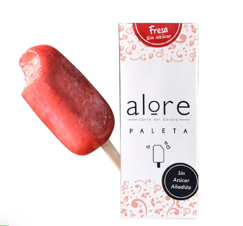 HELADO PALETA DE FRESA SIN AZUCAR AÑADIDA - ALORE