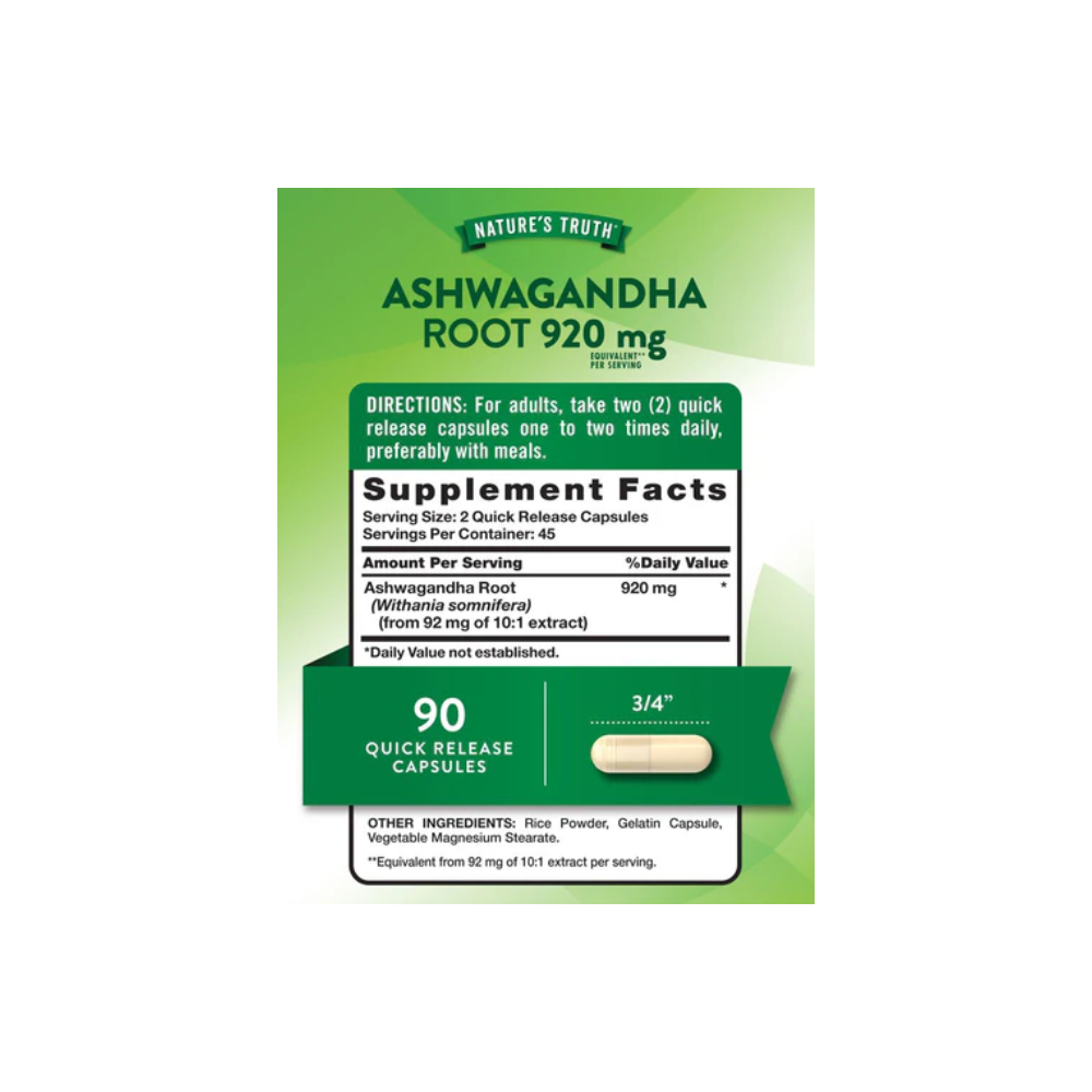 ASHWAGANDA ROOT - NATURES TRUTH
