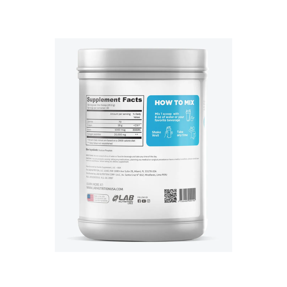 Collagen peptides (unflavored) 30 serv (609gr) Lab Notrition