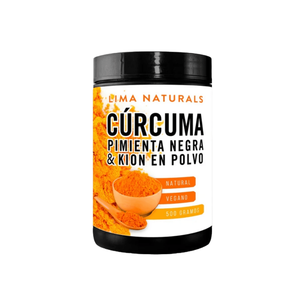 CURCUMA, PIMIENTA NEGRA Y KION EN POLVO NATURAL VEGANO 500 GR - LIMA NATURALS