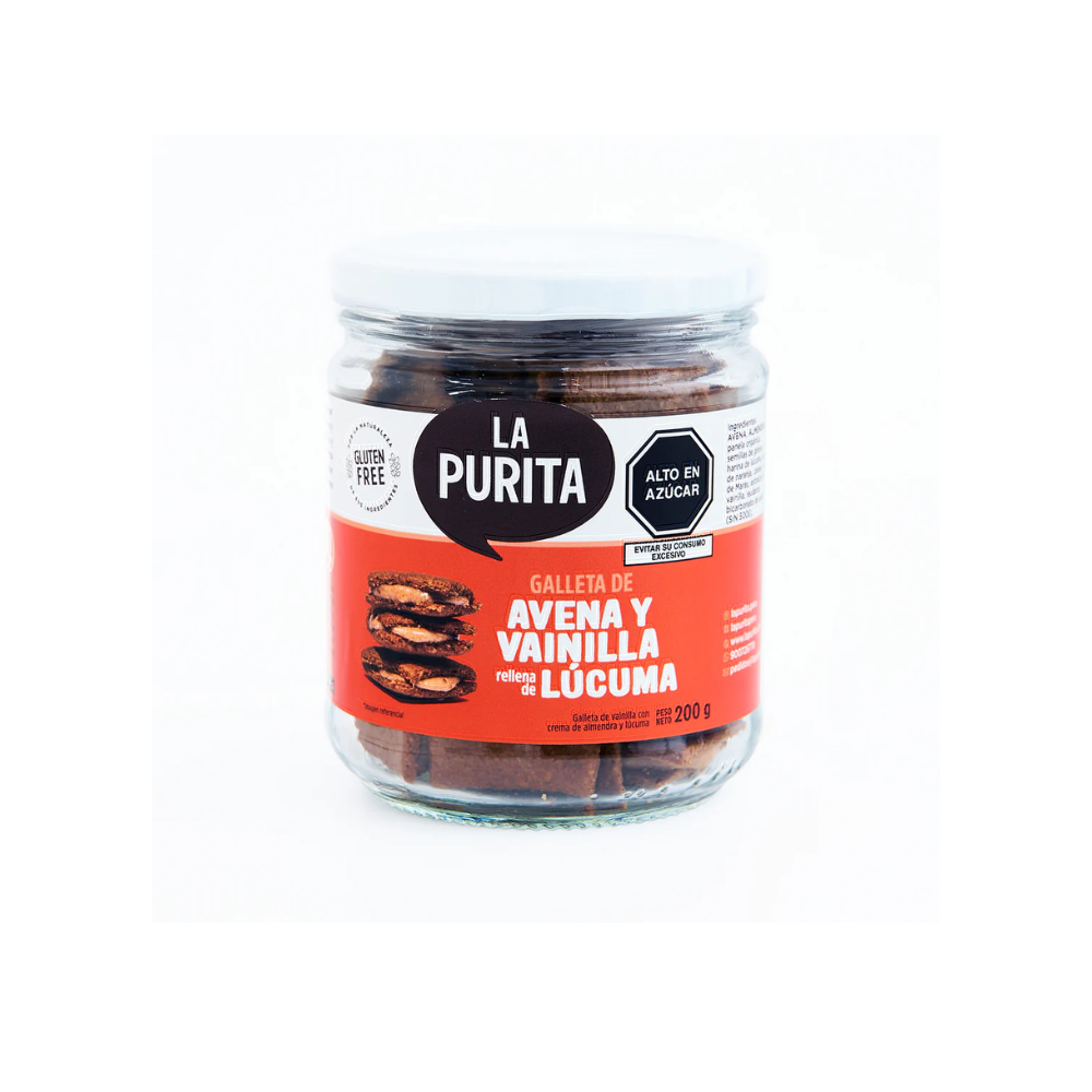 GALLETA DE AVENA Y VAINILLA RELLENAS DE LÙCUMA 200GR - LA PURITA