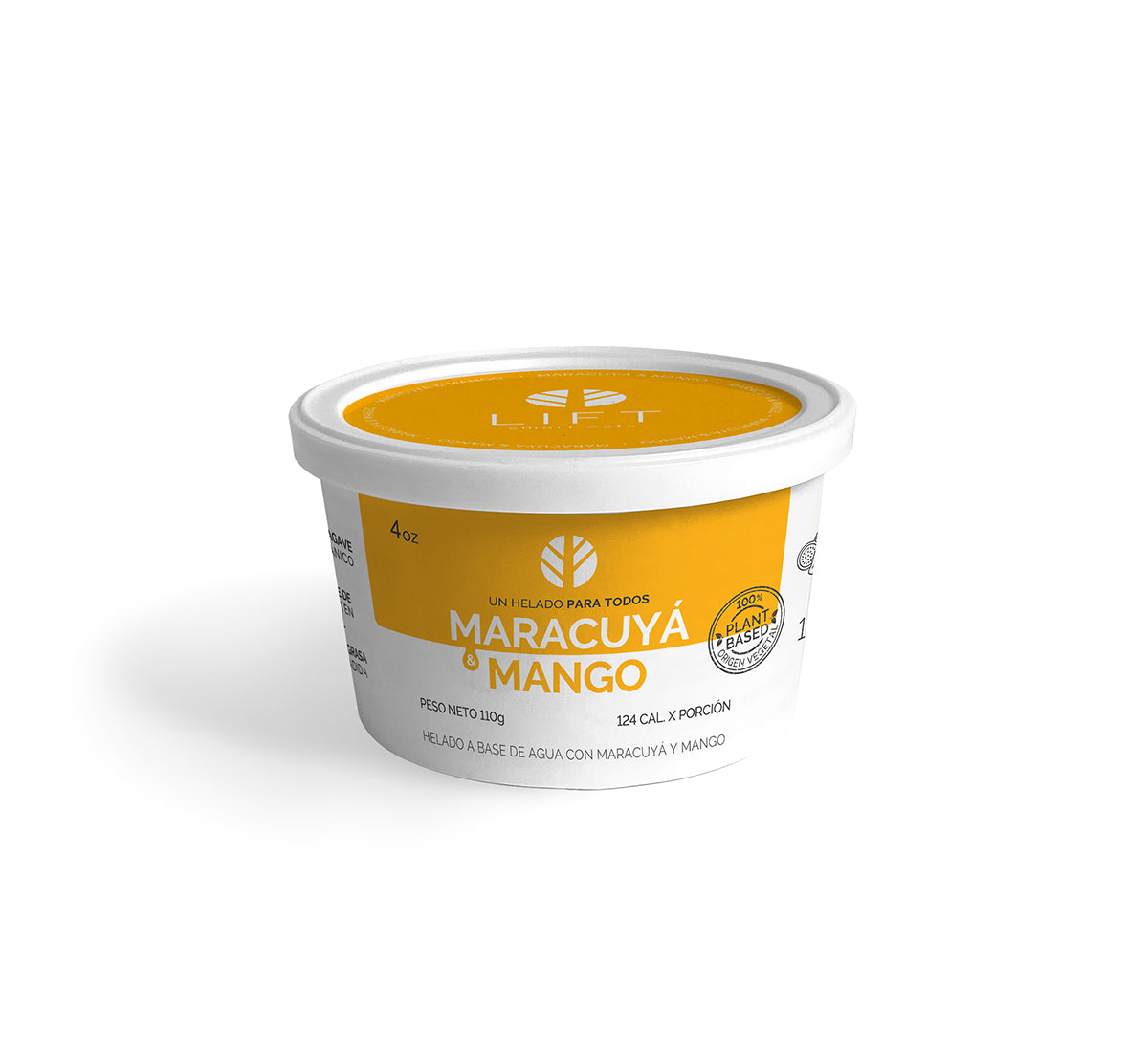 HELADO VEGANO MARACUYA MANGO 4 OZ - LIFT