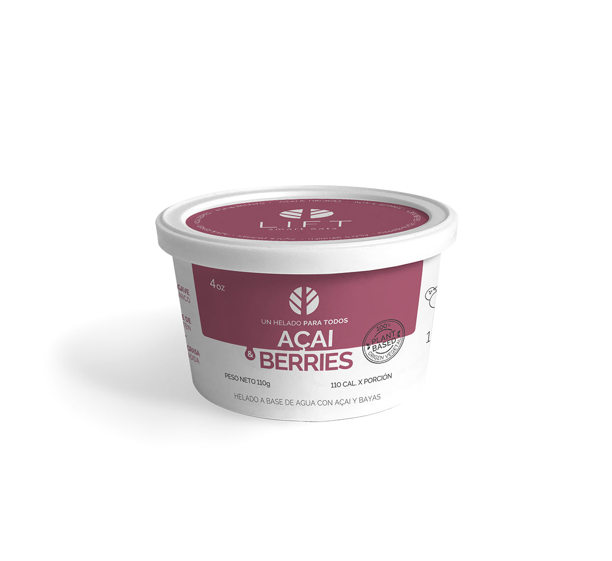 HELADO VEGANO ACAI Y BERRIES 4 OZ - LIFT