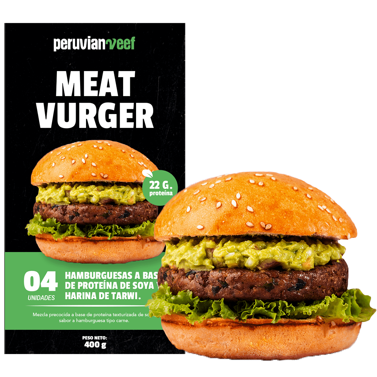 MEAT VURGER 400 GR / 4 UNIDADES - PERUVIAN VEEF