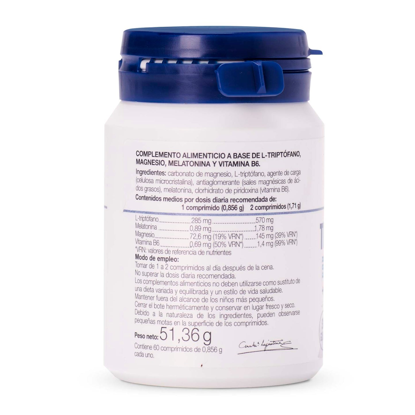TRIPTOFANO CON MELATOMINA + MAGNESIO + VITAMINA B6 60 COMPRIMIDOS ANA MARIA LA JUSTICIA