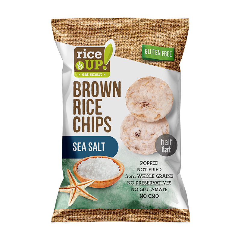BROWN RICE CHIPS SEA SALT 60 GR RICE UP!