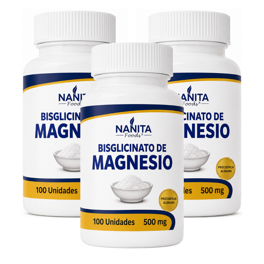 PACK X3 BISGLICINATO DE MAGNESIO-NANITA