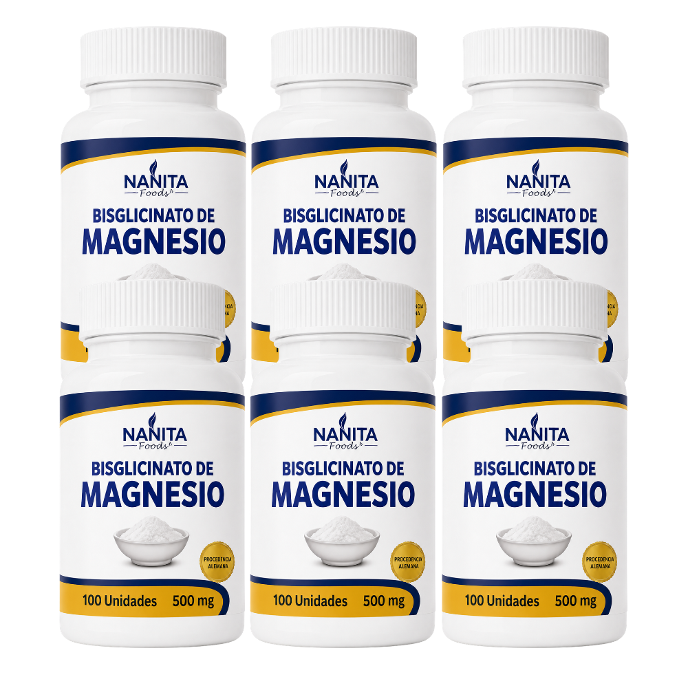 PACK X6 BISGLICINATO DE MAGNESIO-NANITA