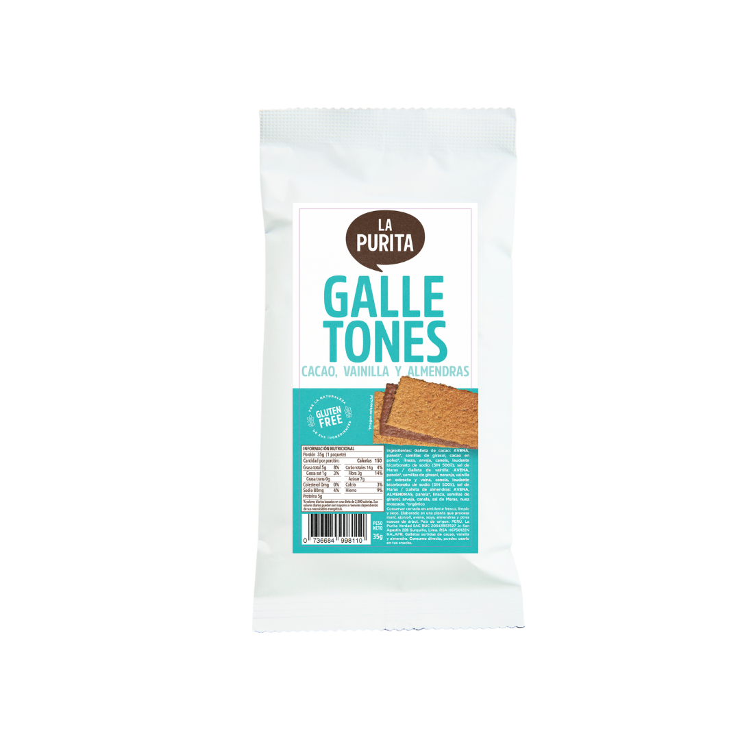GALLETONES  DE CACAO, VAINILLA Y ALMENDRAS - LA PURITA