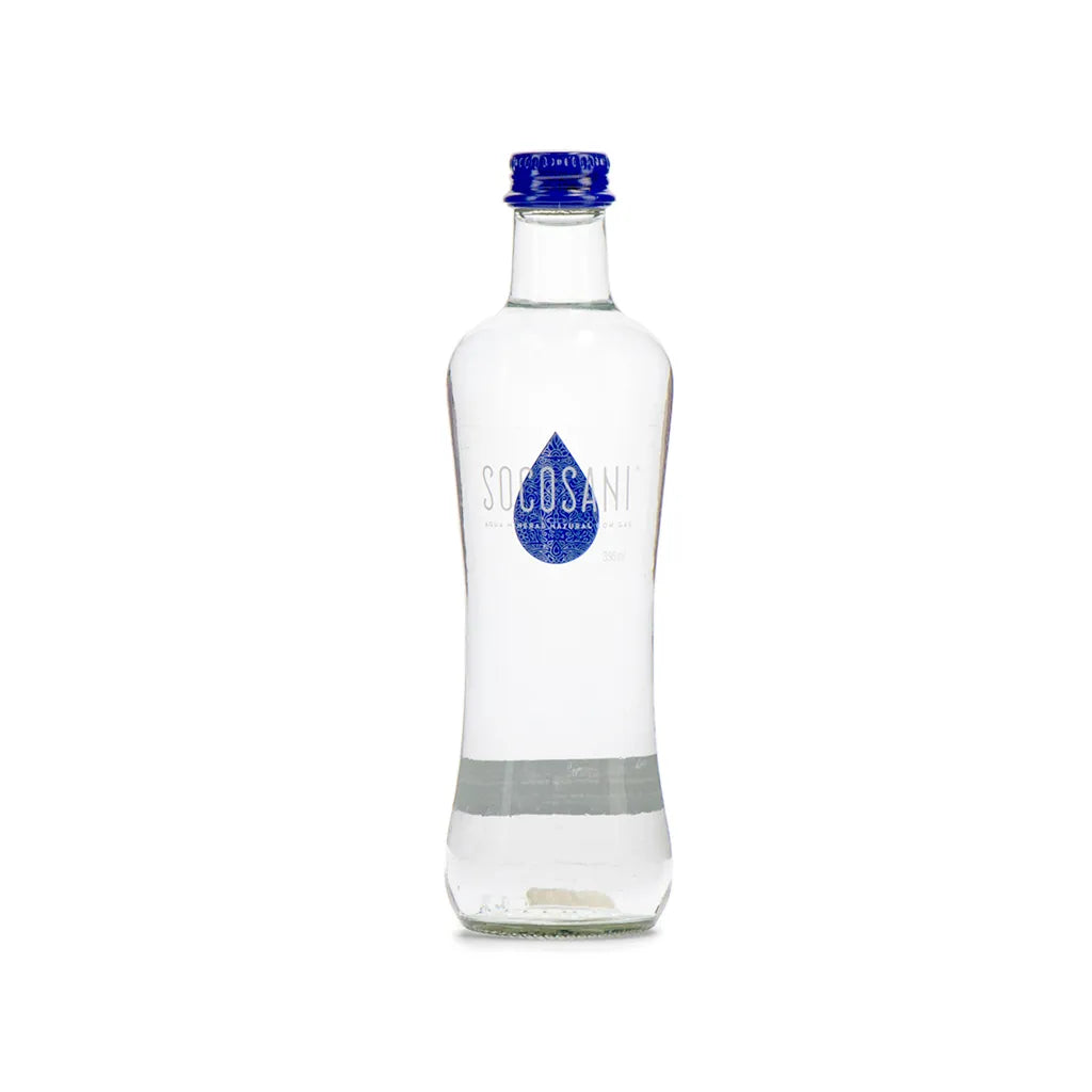 AGUA MINERAL NATURAL CON GAS DE VIDRIO 355ML SOCOSANI