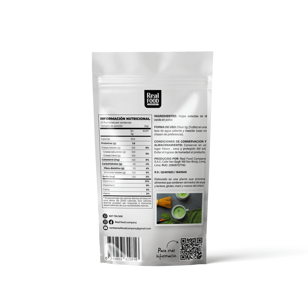 MATCHA CEREMOCIAL 50GR REAL FOOD