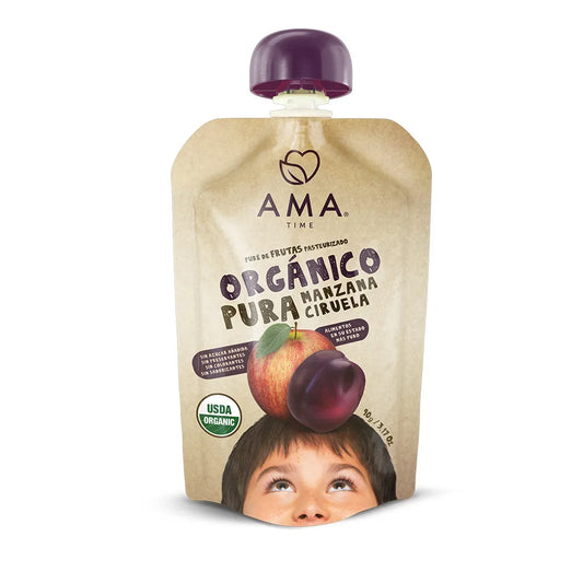 PURE DE MANZANA CIRUELA AMA 90GR ORGANICO