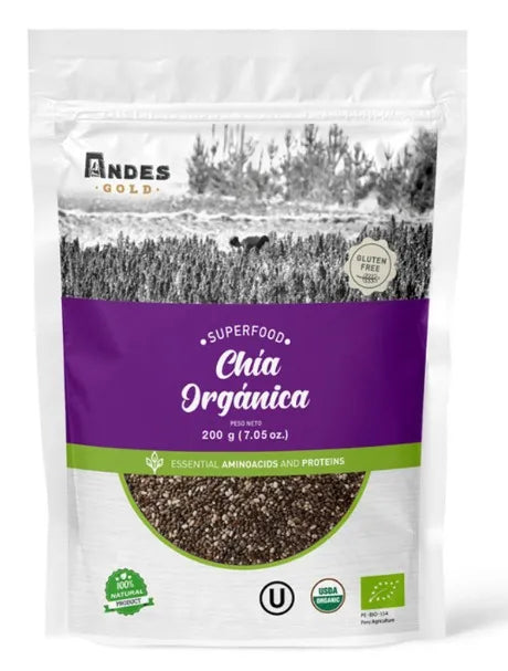 CHIA ORGÁNICA GLUTEN FREE 200G ANDES GOLD