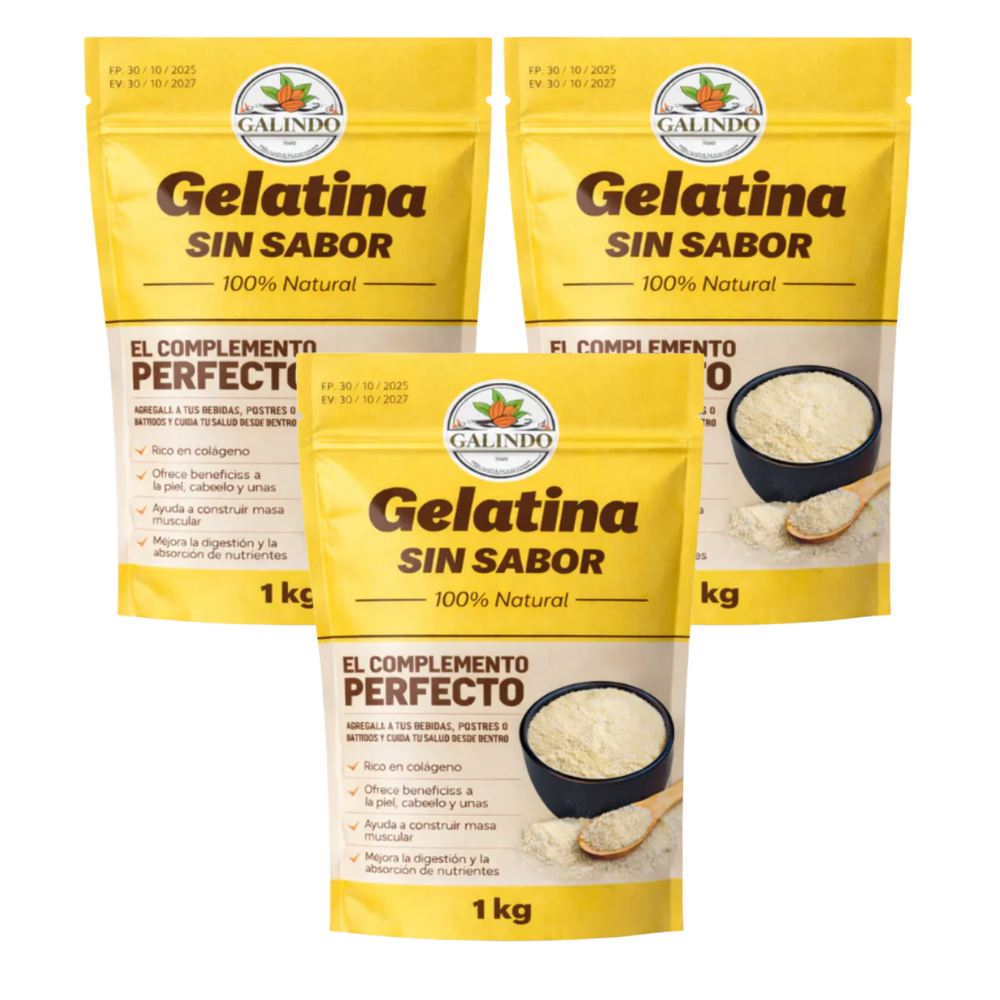 PACK X3 GELATINA SIN SABOR 1K -GALINDO