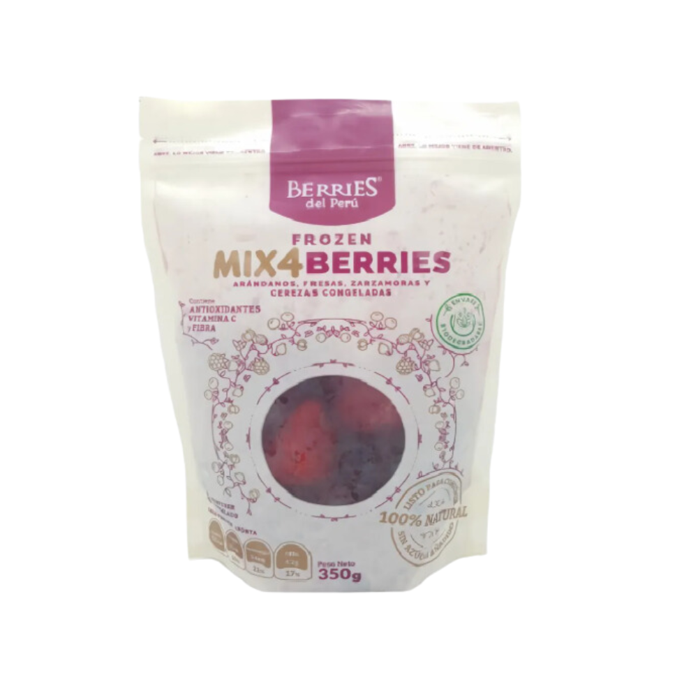 CONGELADO DE MIX 4 BERRIES 350 GR - BERRIES DEL PERÚ