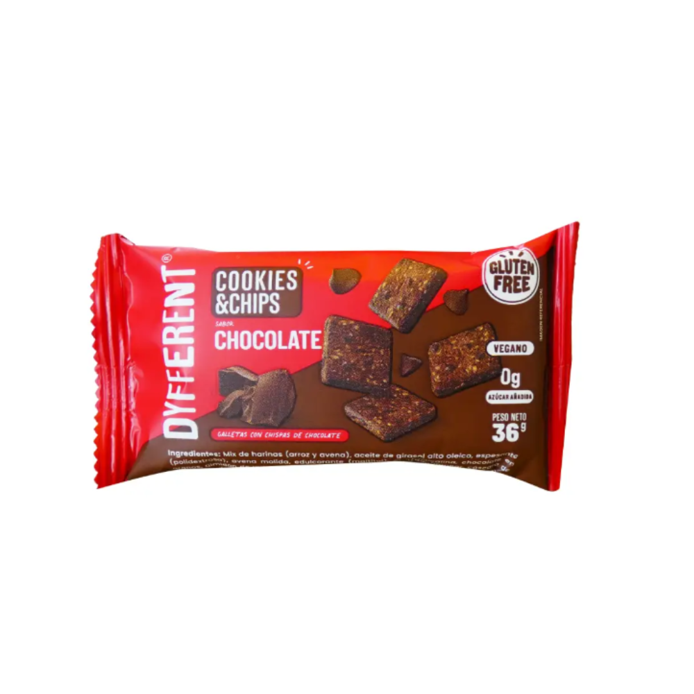 COOKIES Y CHIPS SABOR CHCOCOLATE 36 GR - DYFFERENT