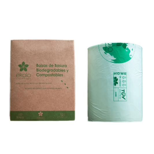 BOLSAS 12 L BIODEGRADABLES y COMPOSTALES EKOLO