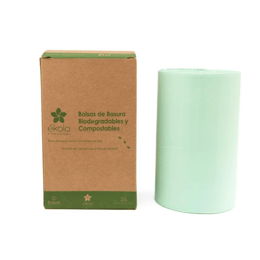 BOLSAS 25 L BIODEGRADABLES Y COMPOSTABLES - EKOLO