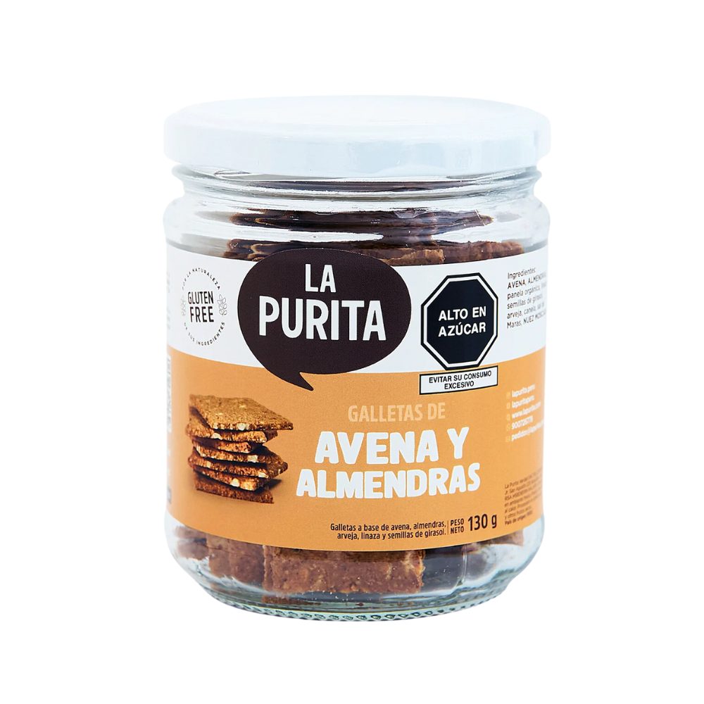 FRASCO GALLETA DE AVENA Y ALMENDRA 130 GR - LA PURITA